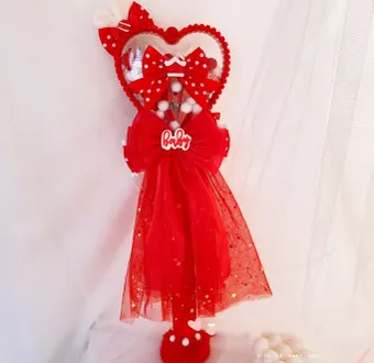 Sweetheart Endless~Sweet Lolita Fairy Wand Handmade Multicolor Heart Shaped