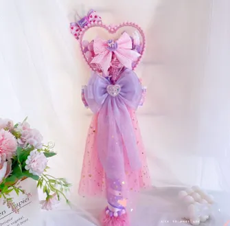 Sweetheart Endless~Sweet Lolita Fairy Wand Handmade Multicolor Heart Shaped