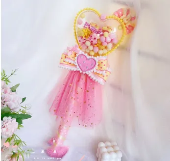 Sweetheart Endless~Sweet Lolita Fairy Wand Handmade Multicolor Heart Shaped