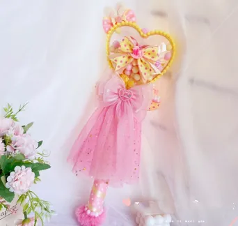 Sweetheart Endless~Sweet Lolita Fairy Wand Handmade Multicolor Heart Shaped