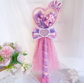 Sweetheart Endless~Sweet Lolita Fairy Wand Handmade Multicolor Heart Shaped