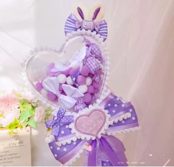 Sweetheart Endless~Sweet Lolita Fairy Wand Handmade Multicolor Heart Shaped