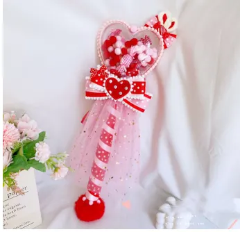 Sweetheart Endless~Sweet Lolita Fairy Wand Handmade Multicolor Heart Shaped