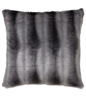 Sydney Faux Fur Euro Sham in Smoke 27x27