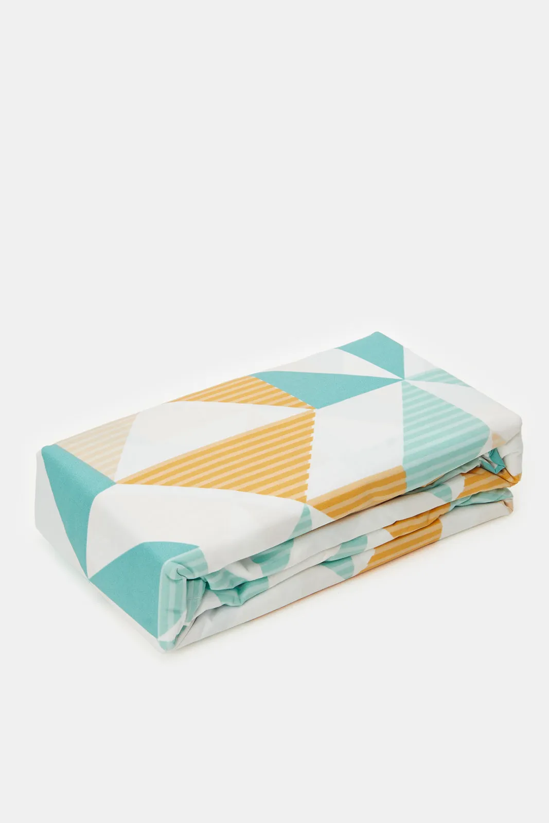 Teal Geometric 3 Piece Flat Sheet (King Size)