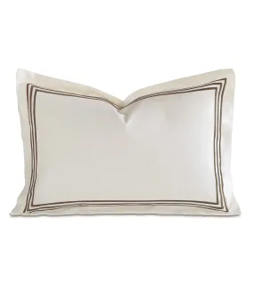 Tessa Ivory Boudoir Pillow Cover 12x18 in Brown