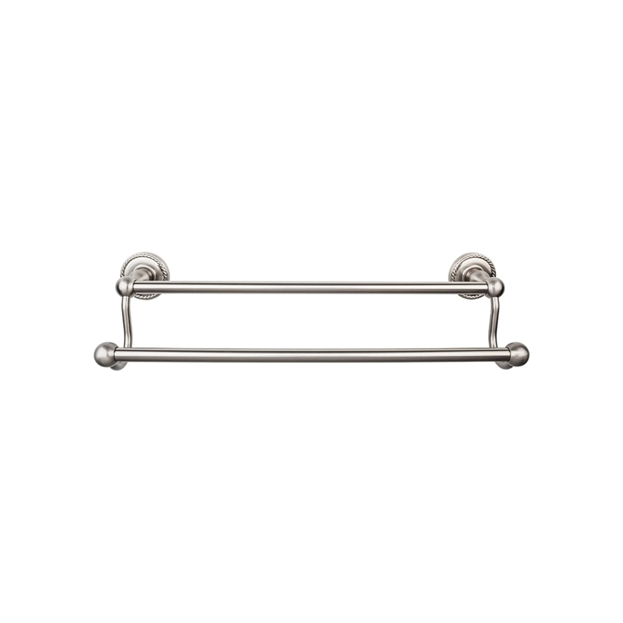 Top Knobs ED11BSNF Edwardian Bath Towel Bar 30 In. Double - Rope Backplate Brushed Satin Nickel