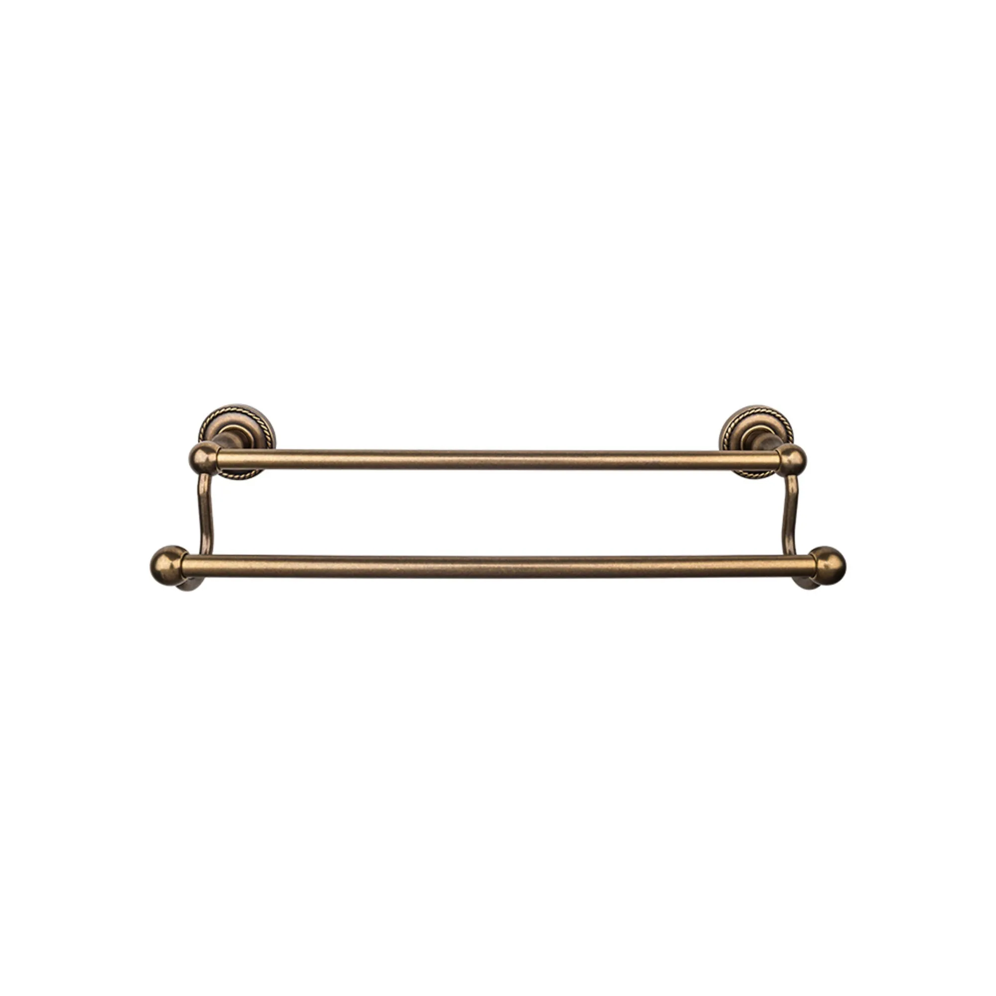 Top Knobs ED11GBZF Edwardian Bath Towel Bar 30 In. Double - Rope Backplate German Bronze