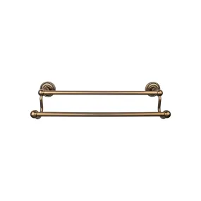 Top Knobs ED11GBZF Edwardian Bath Towel Bar 30 In. Double - Rope Backplate German Bronze