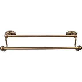 Top Knobs ED7GBZC Edwardian Bath Towel Bar 18 In. Double - Oval Backplate German Bronze