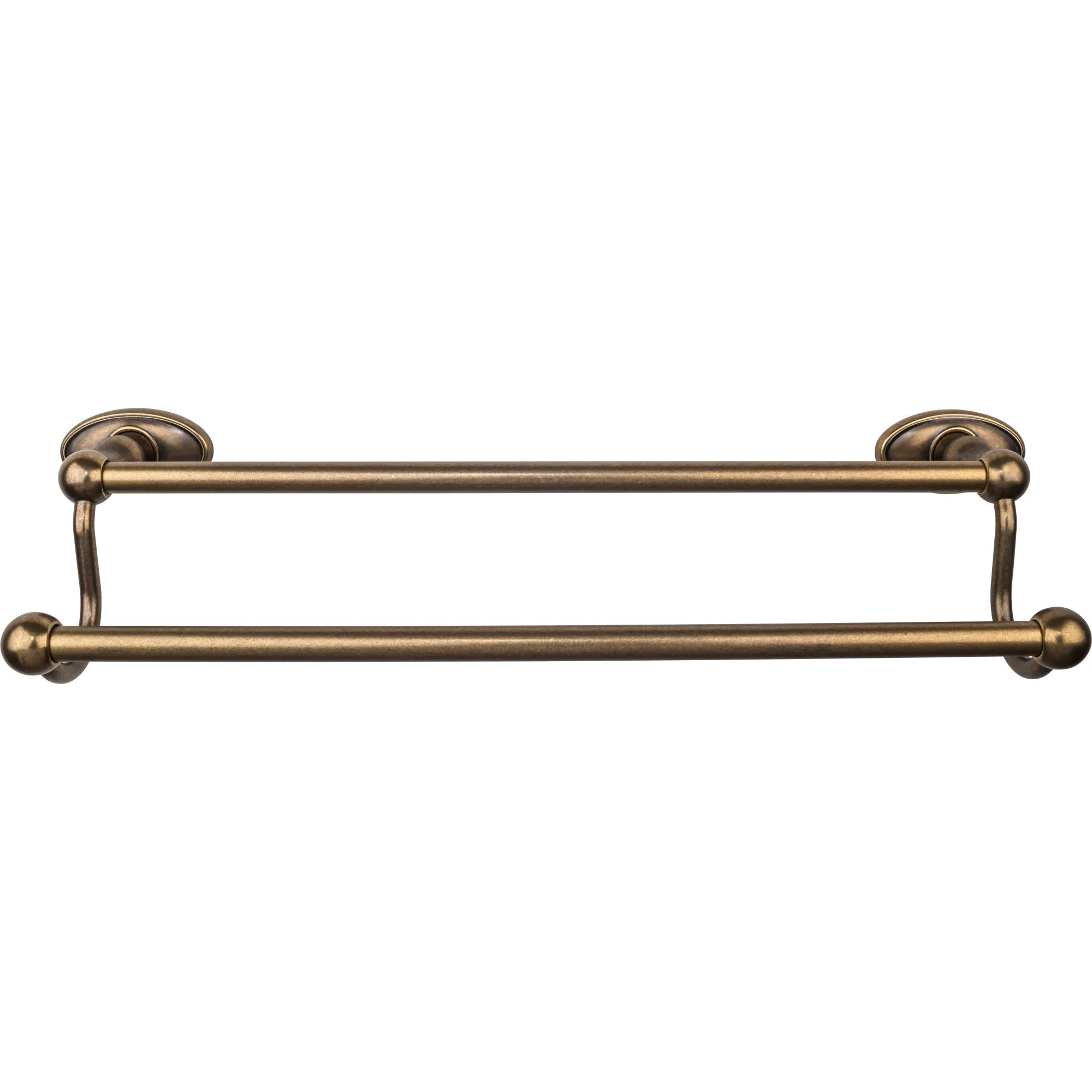 Top Knobs ED7GBZC Edwardian Bath Towel Bar 18 In. Double - Oval Backplate German Bronze