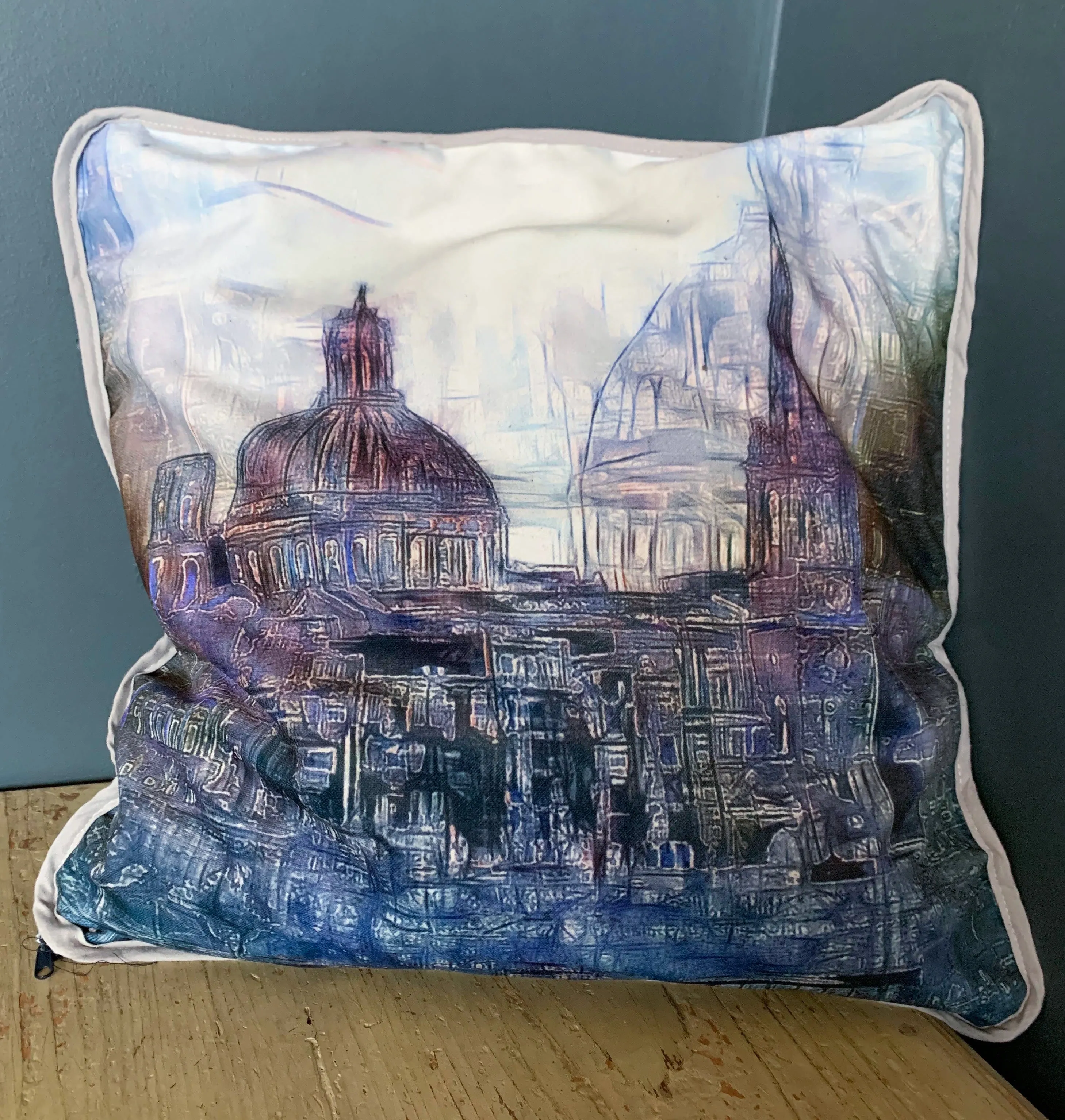 Valletta Blueprint Cushion Cover