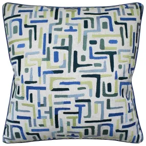 Varanasi Laurel Blue Decorative Pillow Ryan Studio