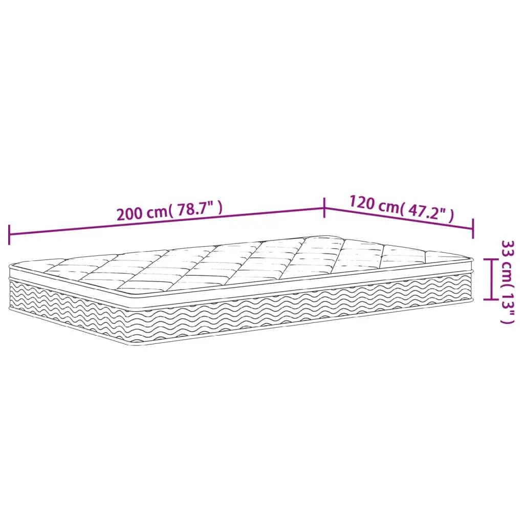 vidaXL Pocket Spring Mattress Medium Plus 120x200 cm