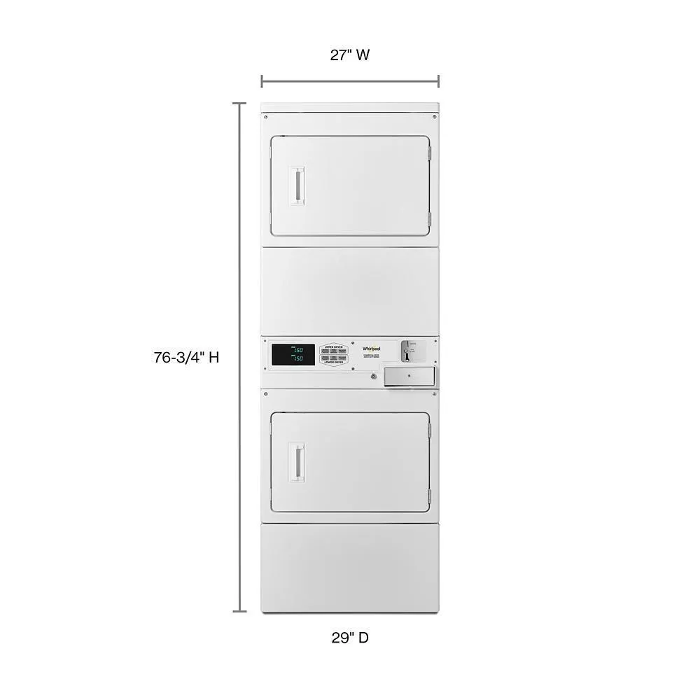 Whirlpool CSP2940HQ Commercial Electric Stack Dryer, Coin-Drop Equipped