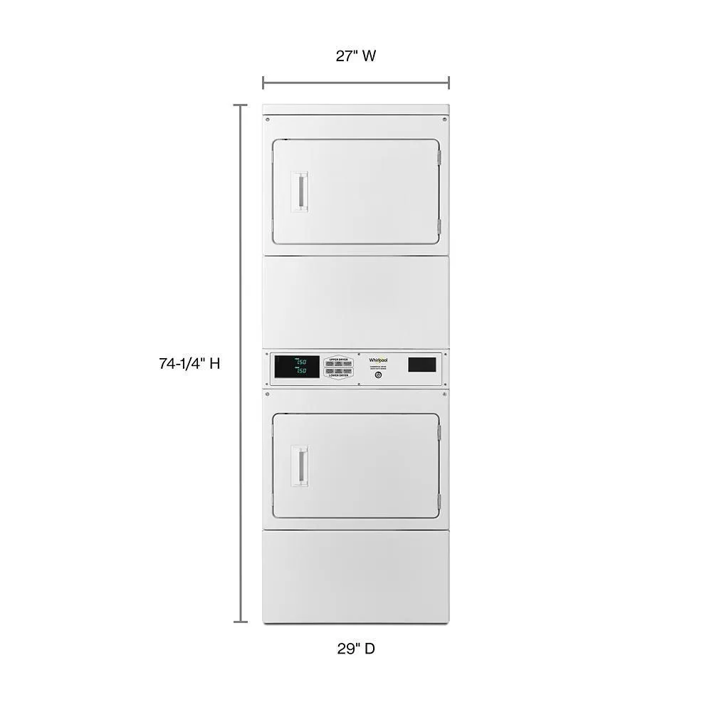 Whirlpool CSP2970HQ Commercial Electric Stack Dryer, Non-Coin