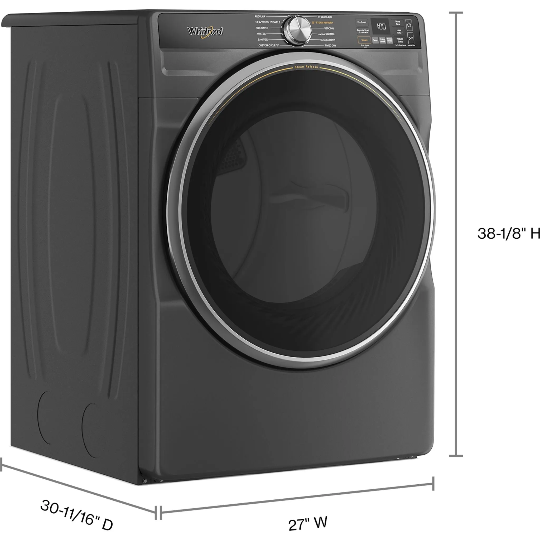 Whirlpool Front Load Dryer (WGD6720RU) - Volcano Black