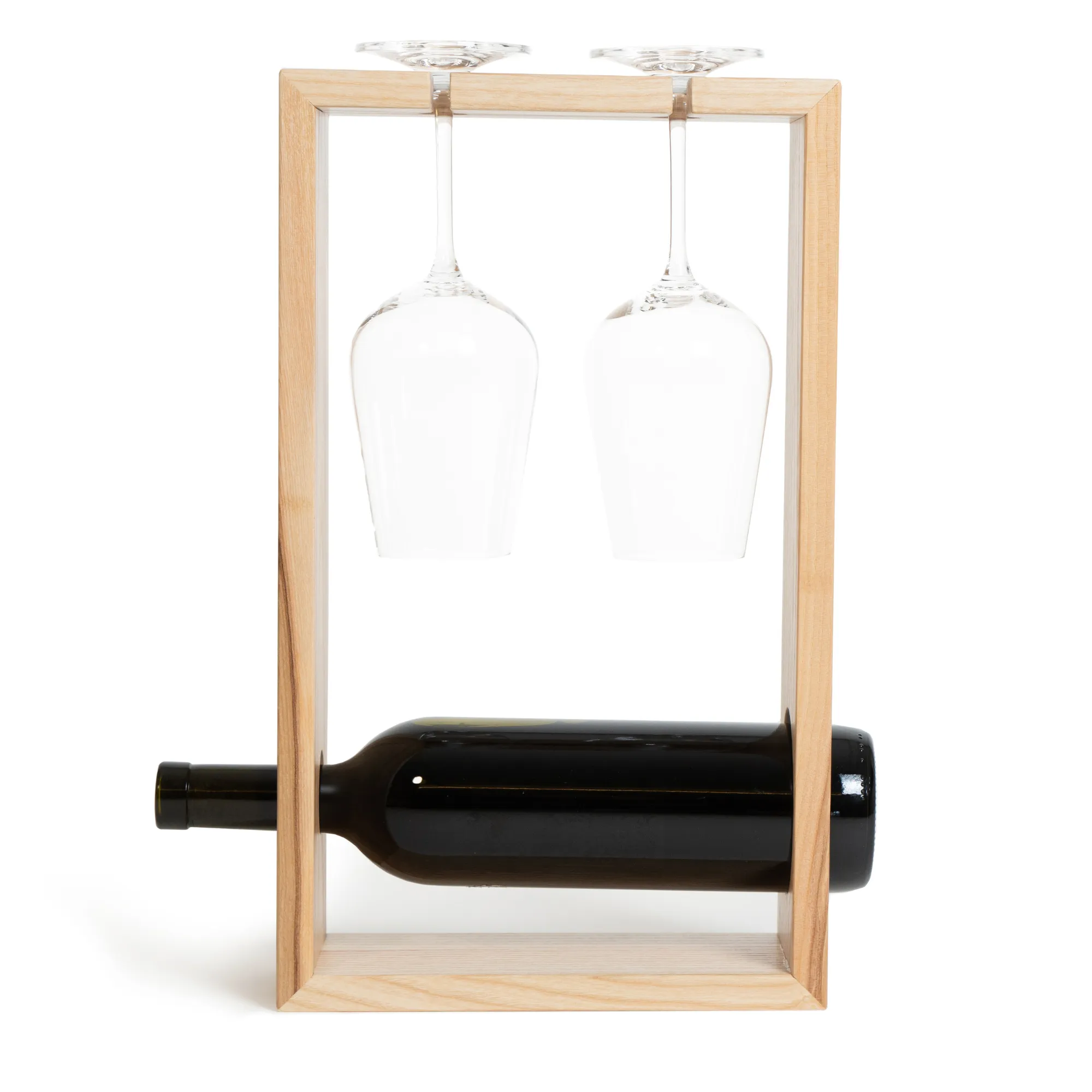 Wooden Wine and Glass Holder Box