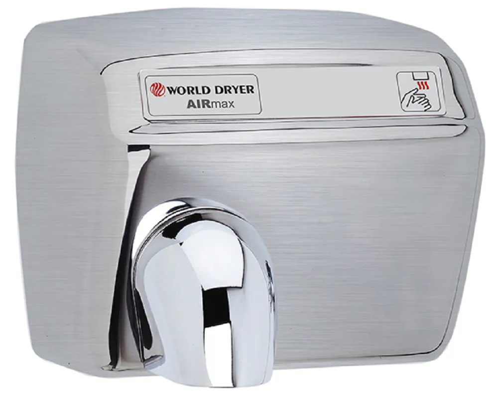 WORLD DRYER® DXM548-973 AirMax™ Series Hand Dryer - Brushed Stainless Steel Automatic (50 Hz - NOT for use in North America)