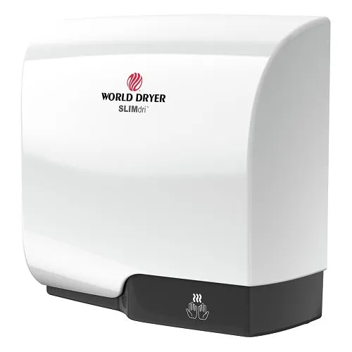 WORLD DRYER® L-974A SLIMdri™ Hand Dryer - White Epoxy on Aluminum Automatic Universal Voltage Surface-Mounted ADA Compliant