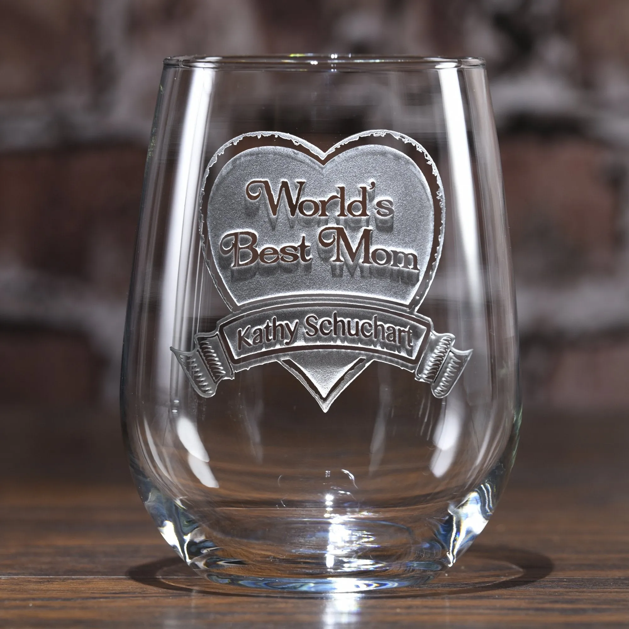 World's Best Mom Stemless Wine Glass